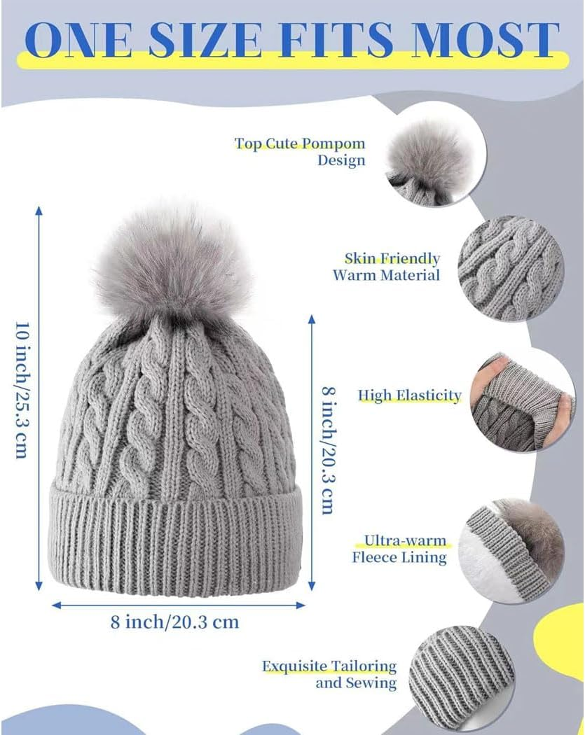 Idopick Winter Knit Beanie Hat for Men Women, Wool Knit Hat Soft Warm Beanie Cap Breathability & Elasticity Snow Cap Hat image number 5