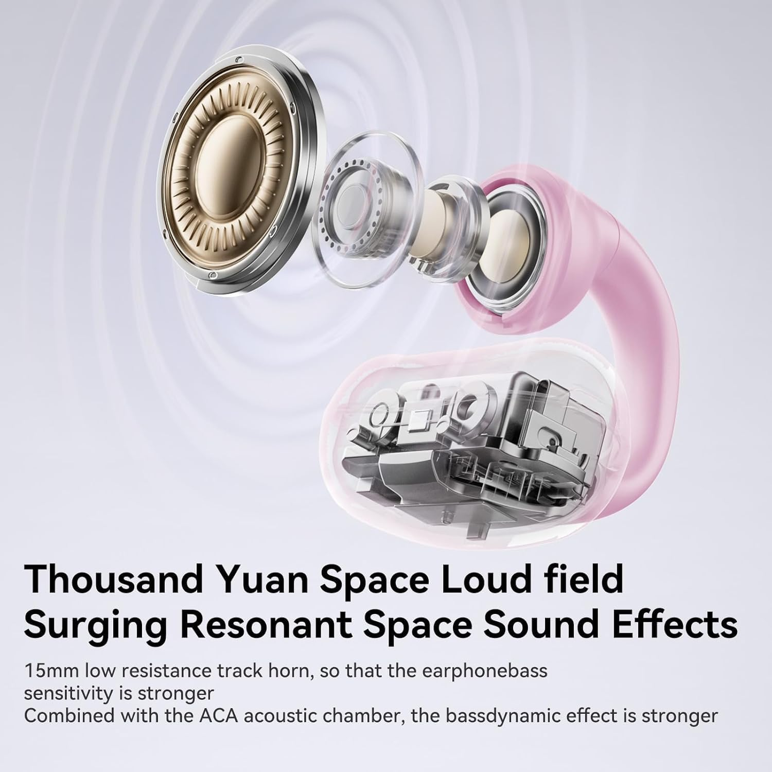 Sanag Z50SPRO Open Ear Wireless Earbuds Bluetooth 5.3 with Microphone Clip on Ear Headphones with Charging Case Compatible with Iphone/Samsung Phone for Men, Women(Pink) image number 1