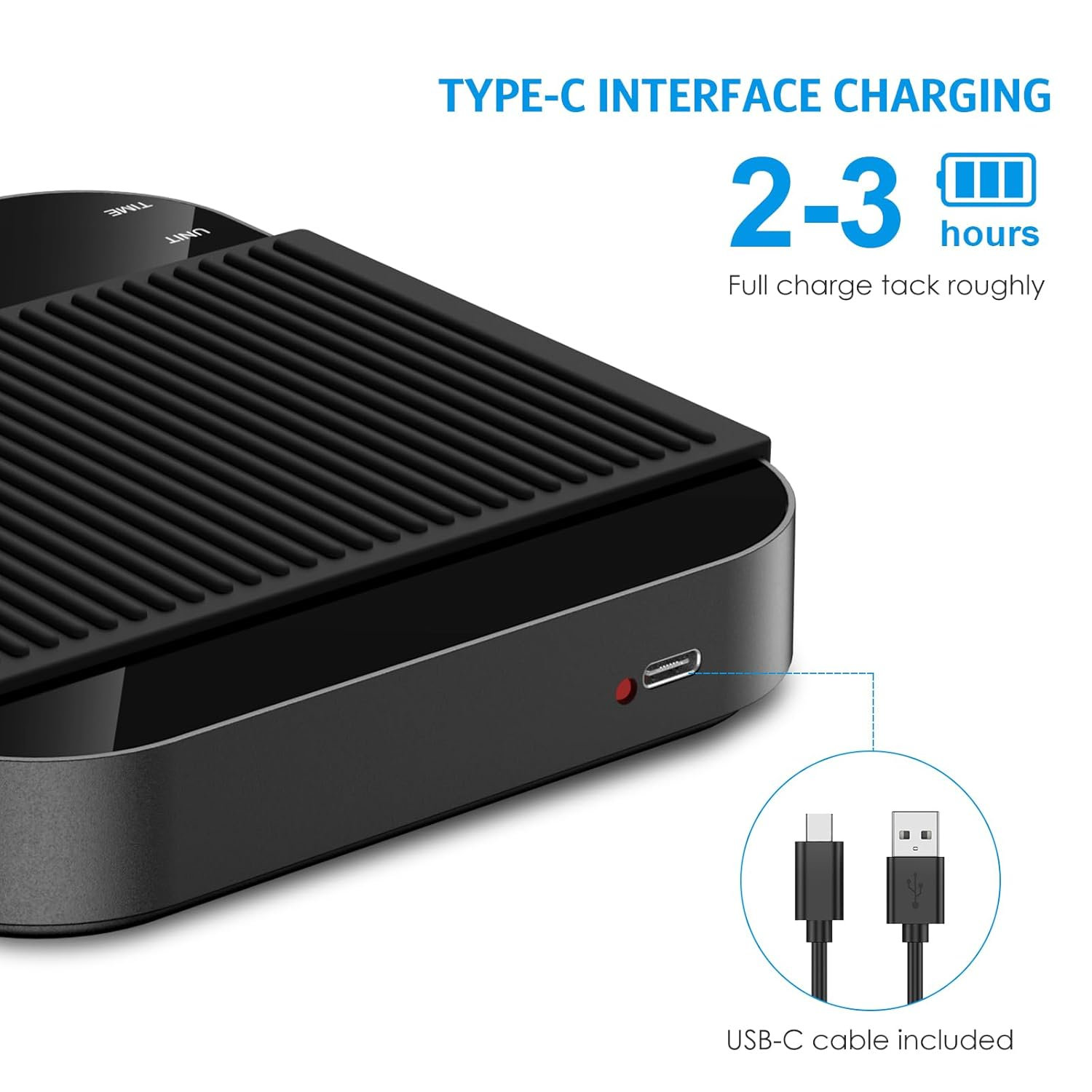 AMIR Digital Coffee Scales with Timer, 3 Kg/0.1 G Rechargeable Espresso Coffee Scale, LED Display Espresso Scale with Tare Function, Temperature Resistant, Auto Shut Off, Units Conversiona image number 2