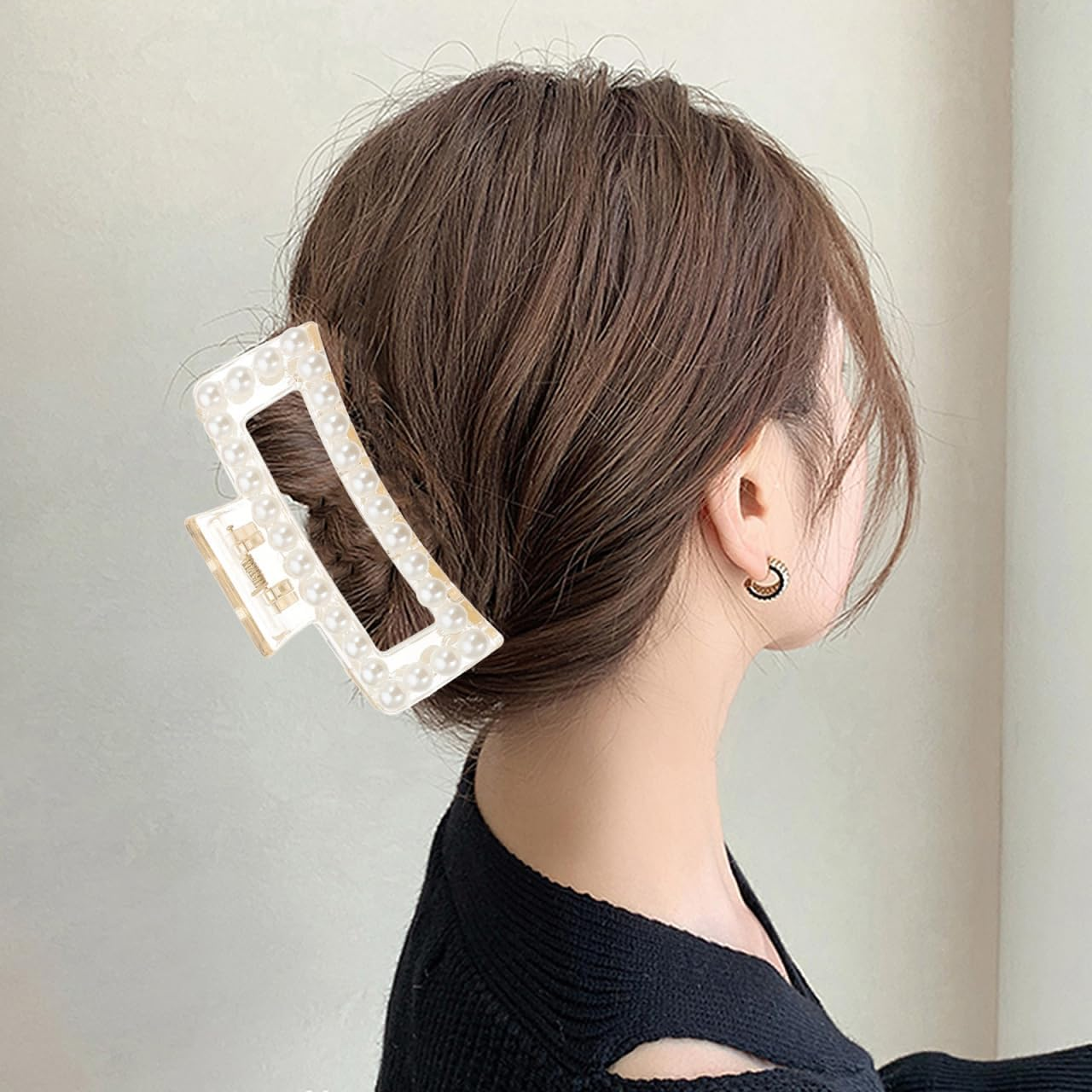 VICASKY Large Hair Clip for Women Practical Pearl Hair Clip for Thick and Thin Hair Gives Charming Hairstyles and Look image number 4