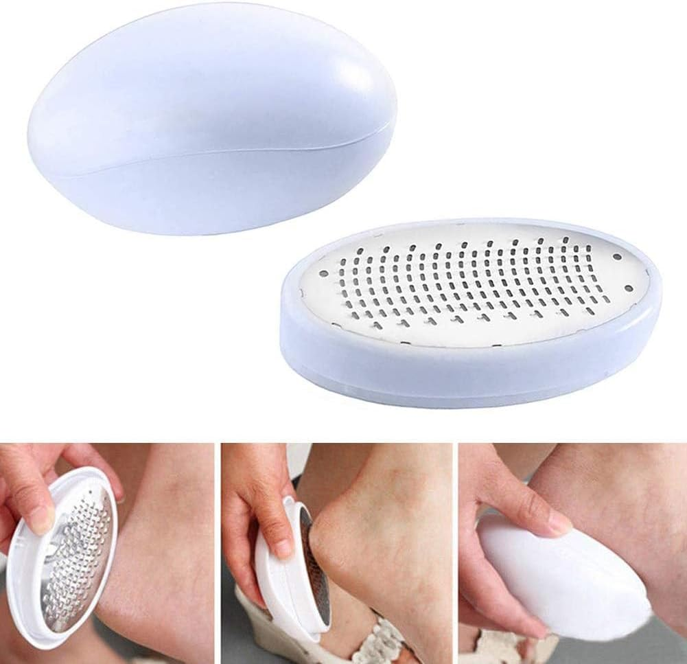 Pack of 2 Foot File Callus Remover, Professional Foot Care Pedicure Tool Stainless Steel Pedicure Care Oval Egg Shape image number 2