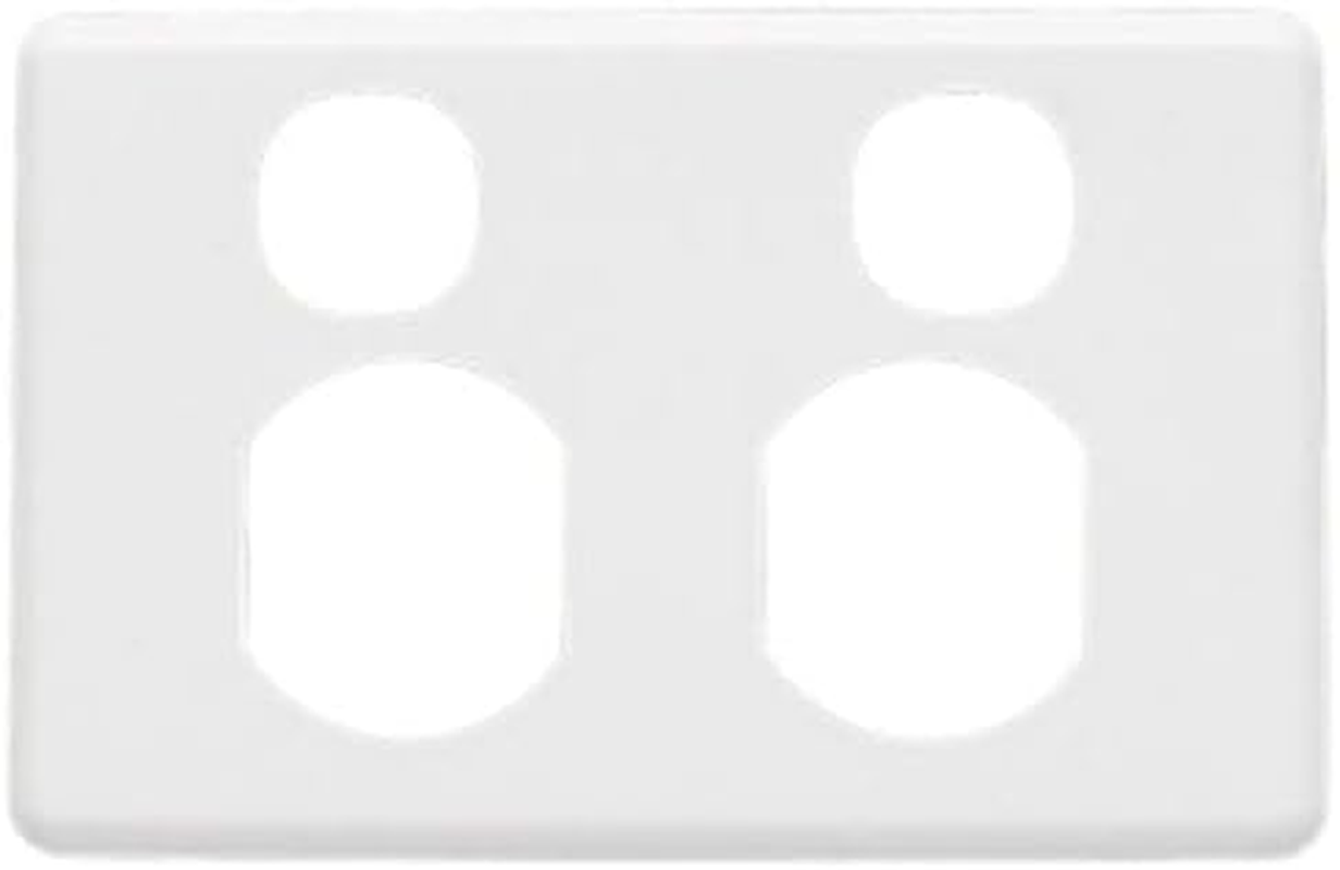 Clipsal C2000 Series Classic Horizontal Twin Switch Socket Cover, White Electric