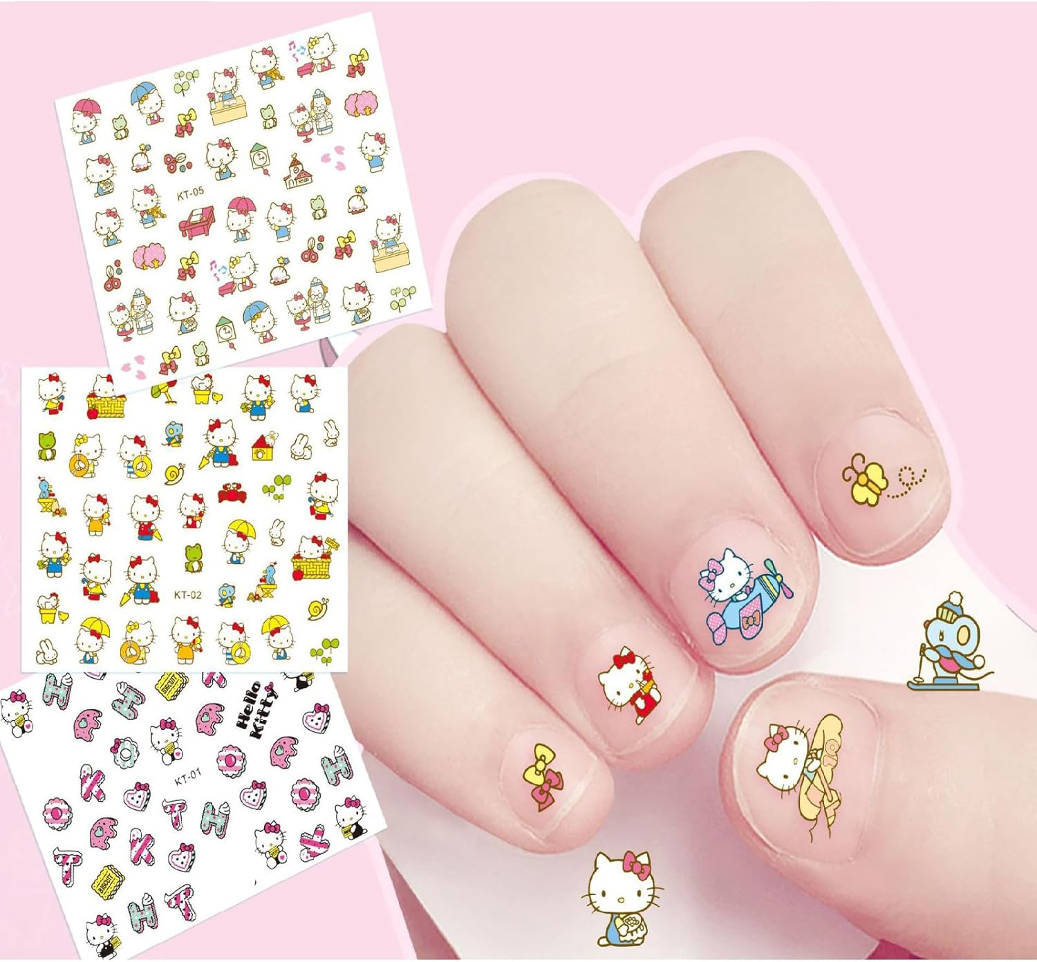 BUYLONG Nail Art Stickers,30Pcs Frozen Princess Luminous Nail Stickers for Kids,Cute Kawaii Cartoon Nail Stikers Self-Adhesive Nail Decals for Little Girls Birthday Xmas New Year Nail Tip Decoration image number 2