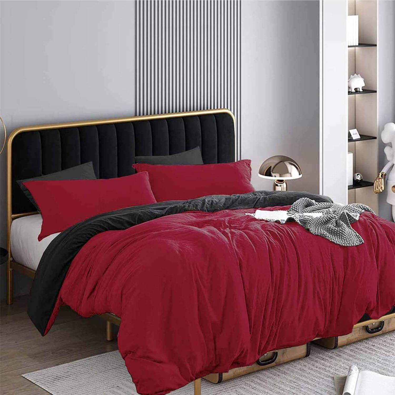 Dark Olive Green Full Comforter Set - 3 Piece Aesthetic Modern Bedding Set - All Season Farmhouse Soft & Lightweight Microfiber down Alternative Comforter Bed Set with 2 Pillow Shams for Women Men