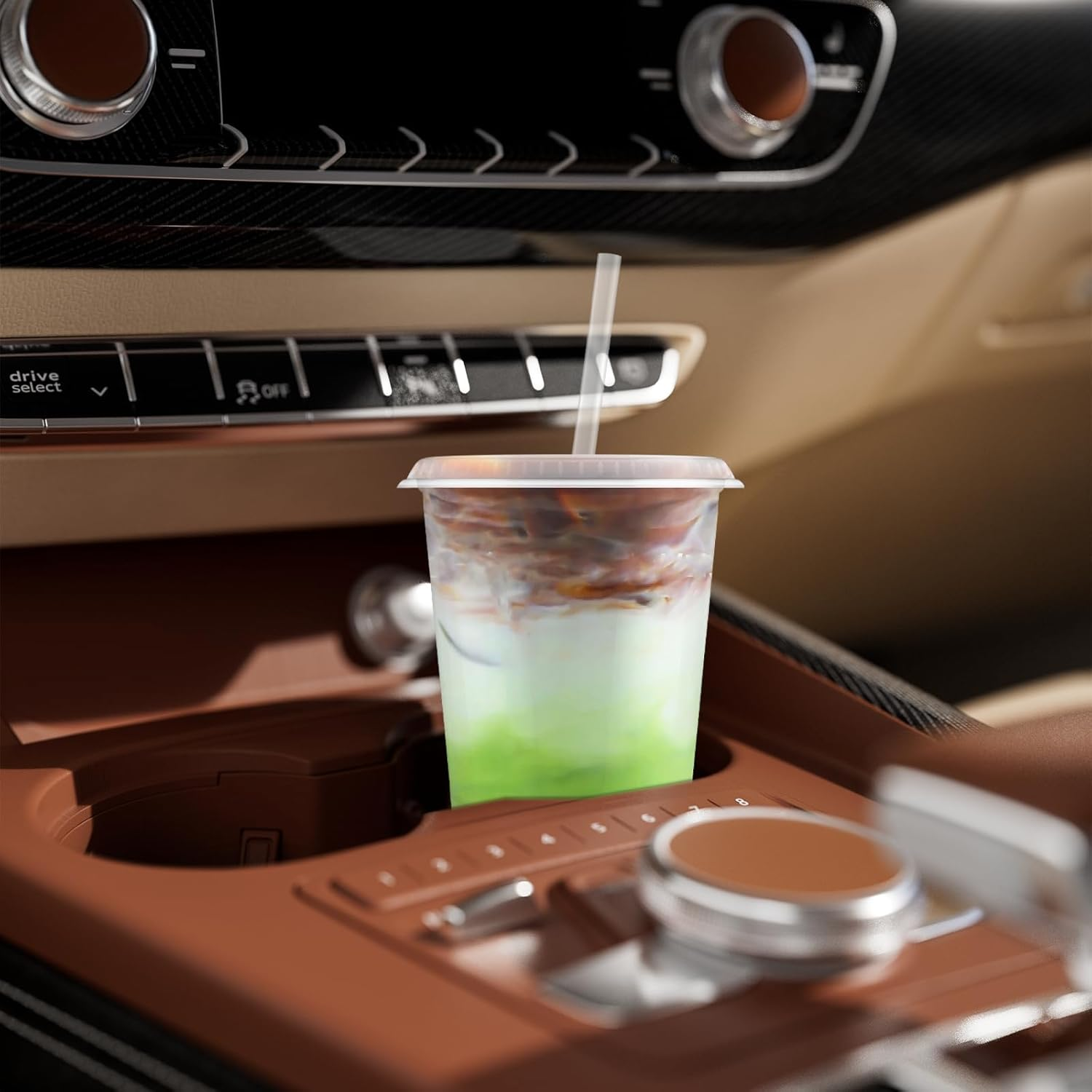 100 Pack 16 Oz Reusable Plastic Cups with Lids and Straws, Reusable Clear Party Coffees Cups for Wedding Party, Cold Beverages, Iced Coffee, Smoothies, and Leak-Proof, Durable, Bpa-Free image number 2