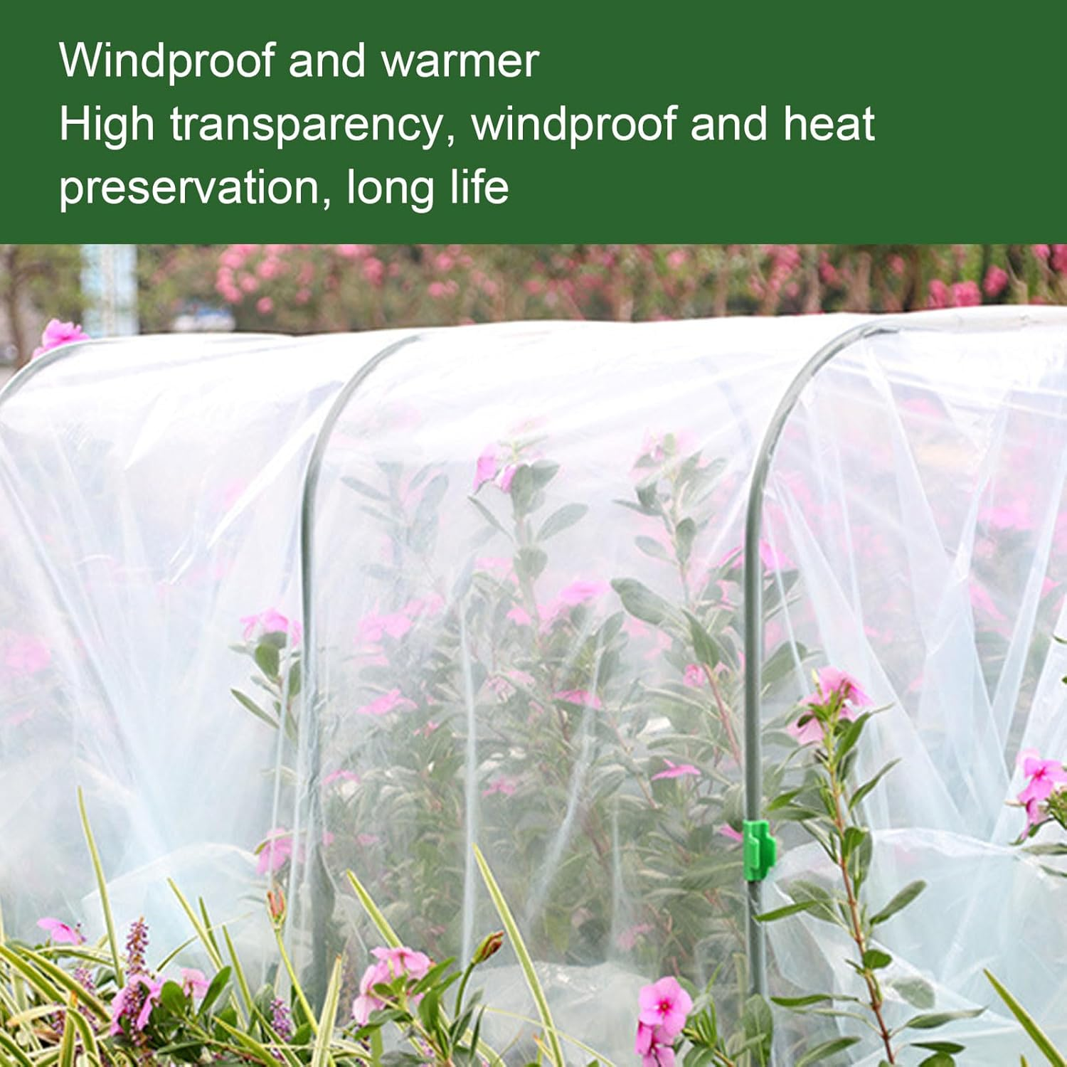 Portable Greenhouse Tent, Gardening Tomato Hot House with PE Cover 73X37X61, UV Proof, Reinforced Steel Frame for Indoor Outdoor Plant (100*250Cm) image number 3