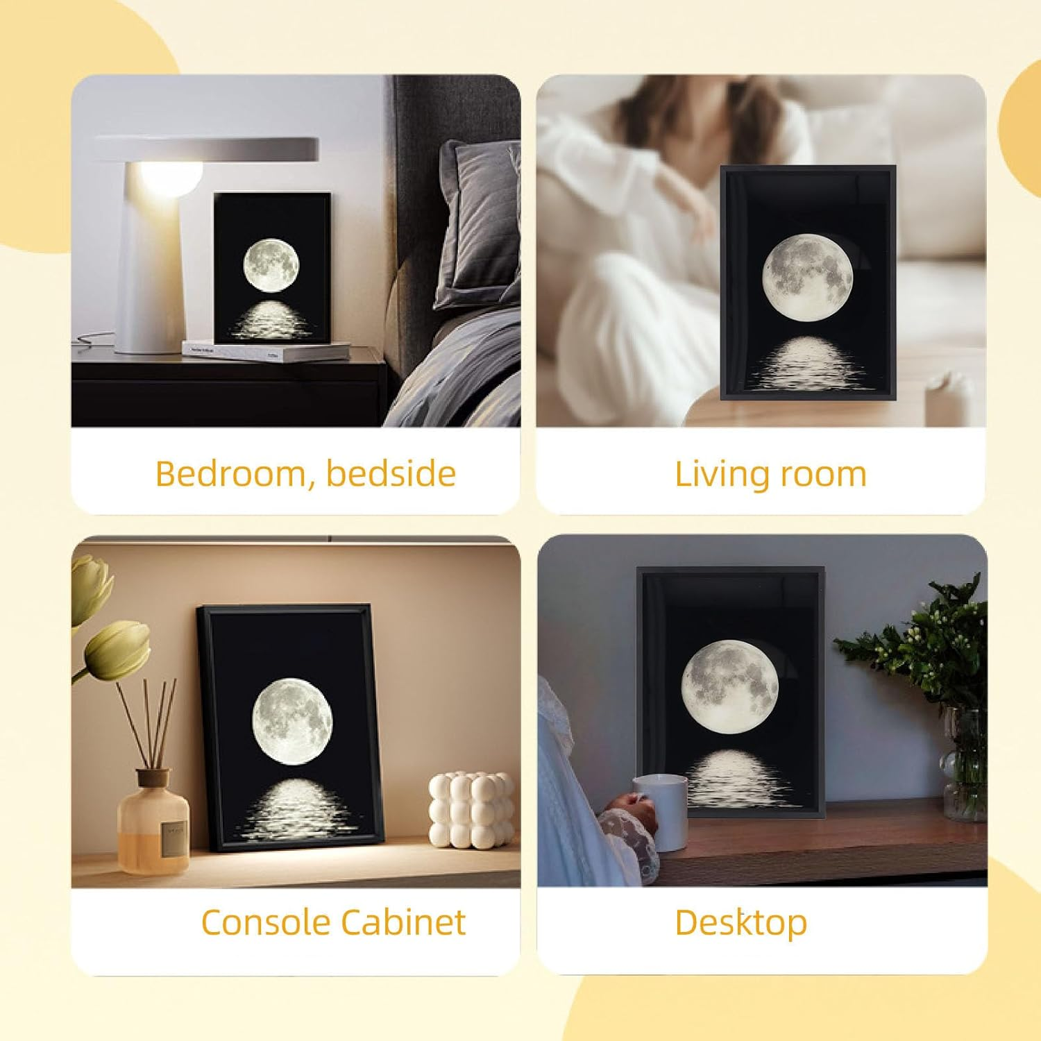 2 in 1 BT Speaker, Moon Night Light Speaker, 3Wx2 Amplifier Modules, Cozy Starlight Illumination, USB Powered, Ideal Bedroom Living Room with BT Speaker image number 6