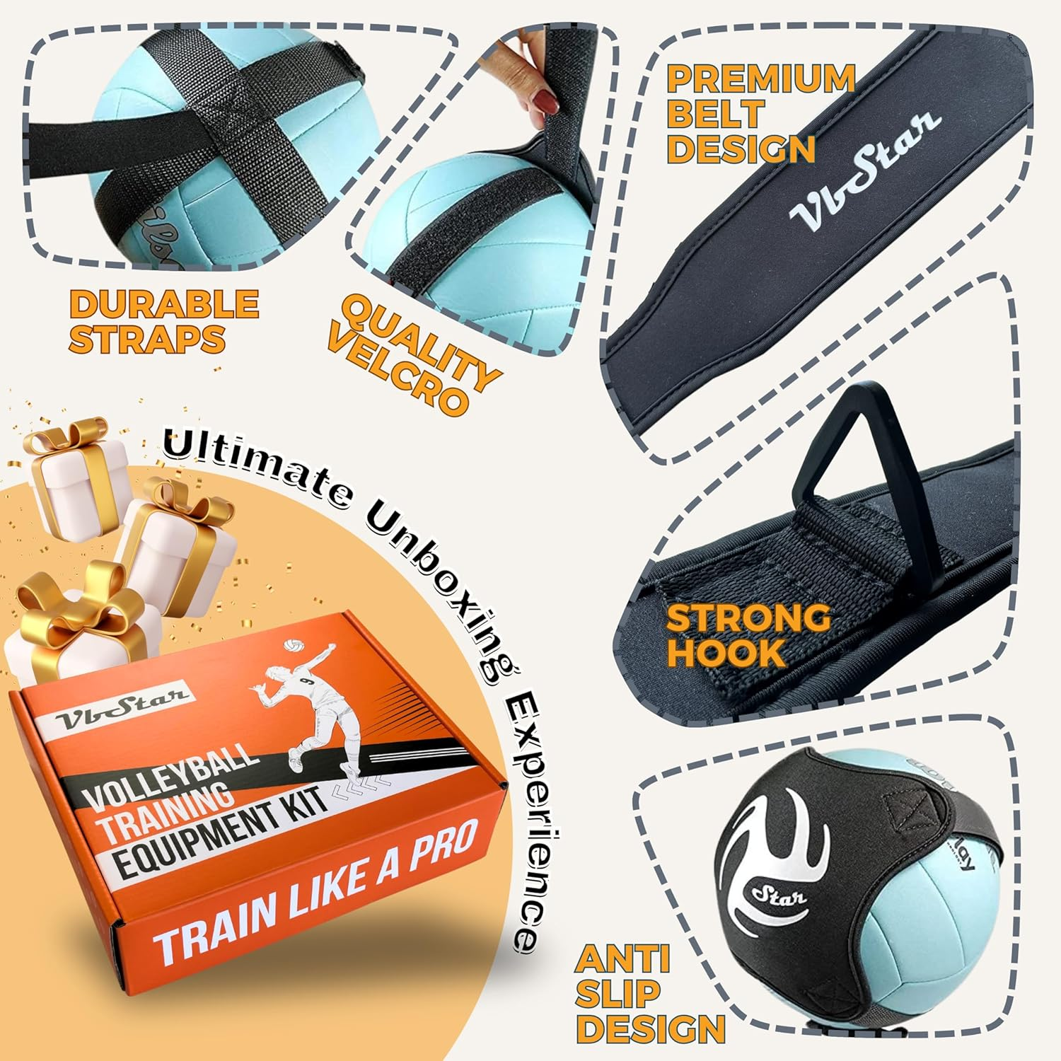 Volleyball Training Equipment Aid - Practice Your Serving, Setting & Spiking with Ease, Great Solo Serve & Spike Trainer for Beginners & Pro, Perfect Volleyball Gift, Choose the Right Bundle for You image number 4