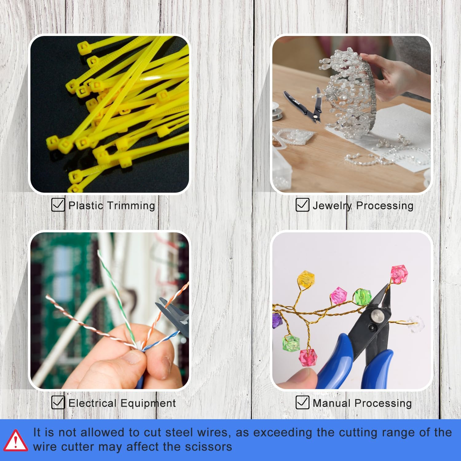 NICE-POWER Wire Cutters, 5 Inch Professional Pliers Cutter Electronic Flush Wire Cutter Carbon Steel Cutting Nippers for Electrical Jewelry Making(Blue) image number 4