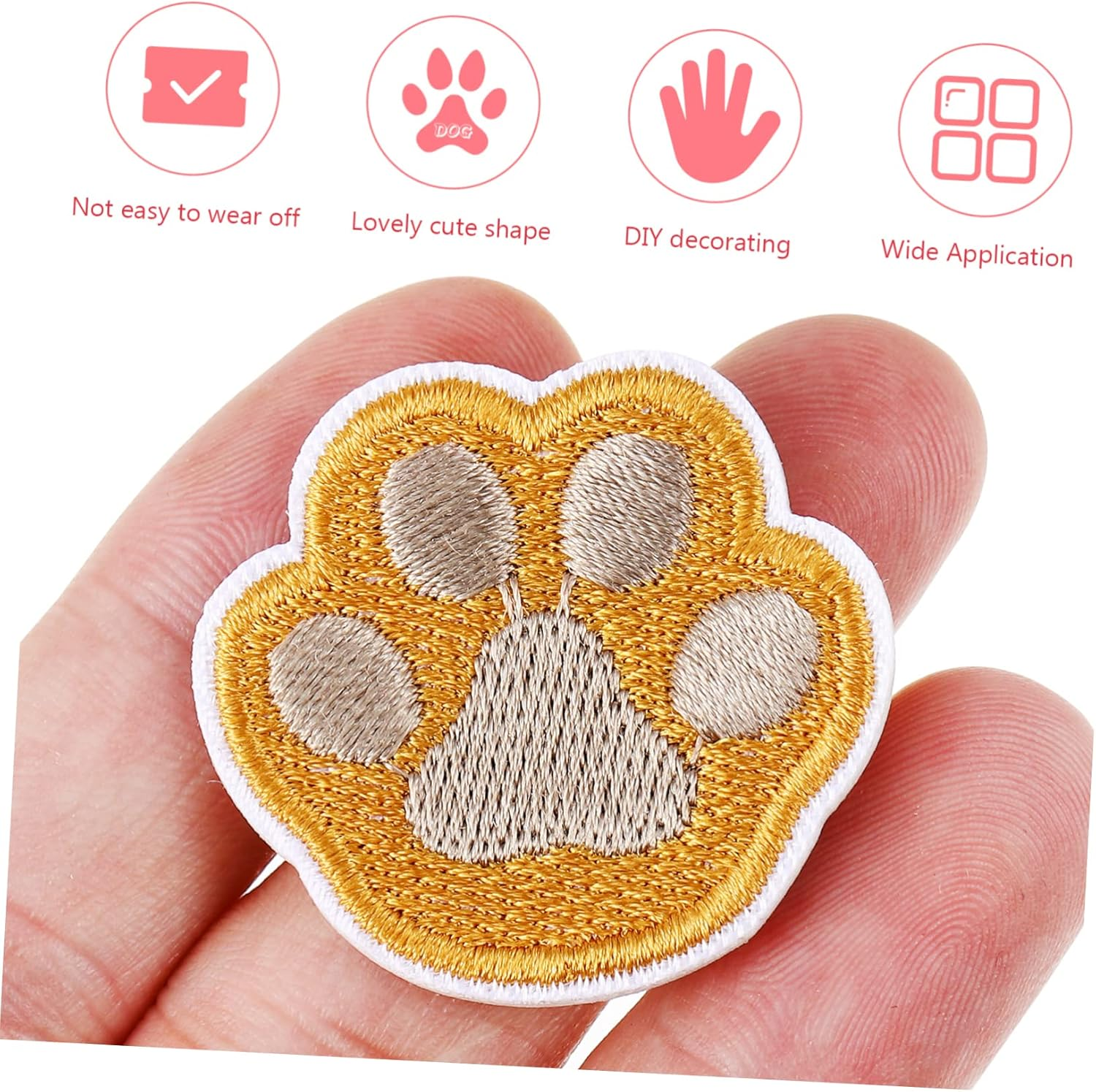 COHEALI 21 Pcs Cute Dog Paw Iron on Patches for Clothing Sewing Cartoon Sew on Patches Paw Print Patches Paw Print Iron on Patches Cat Patch Football Stickers the Dog Bag Polyester image number 4