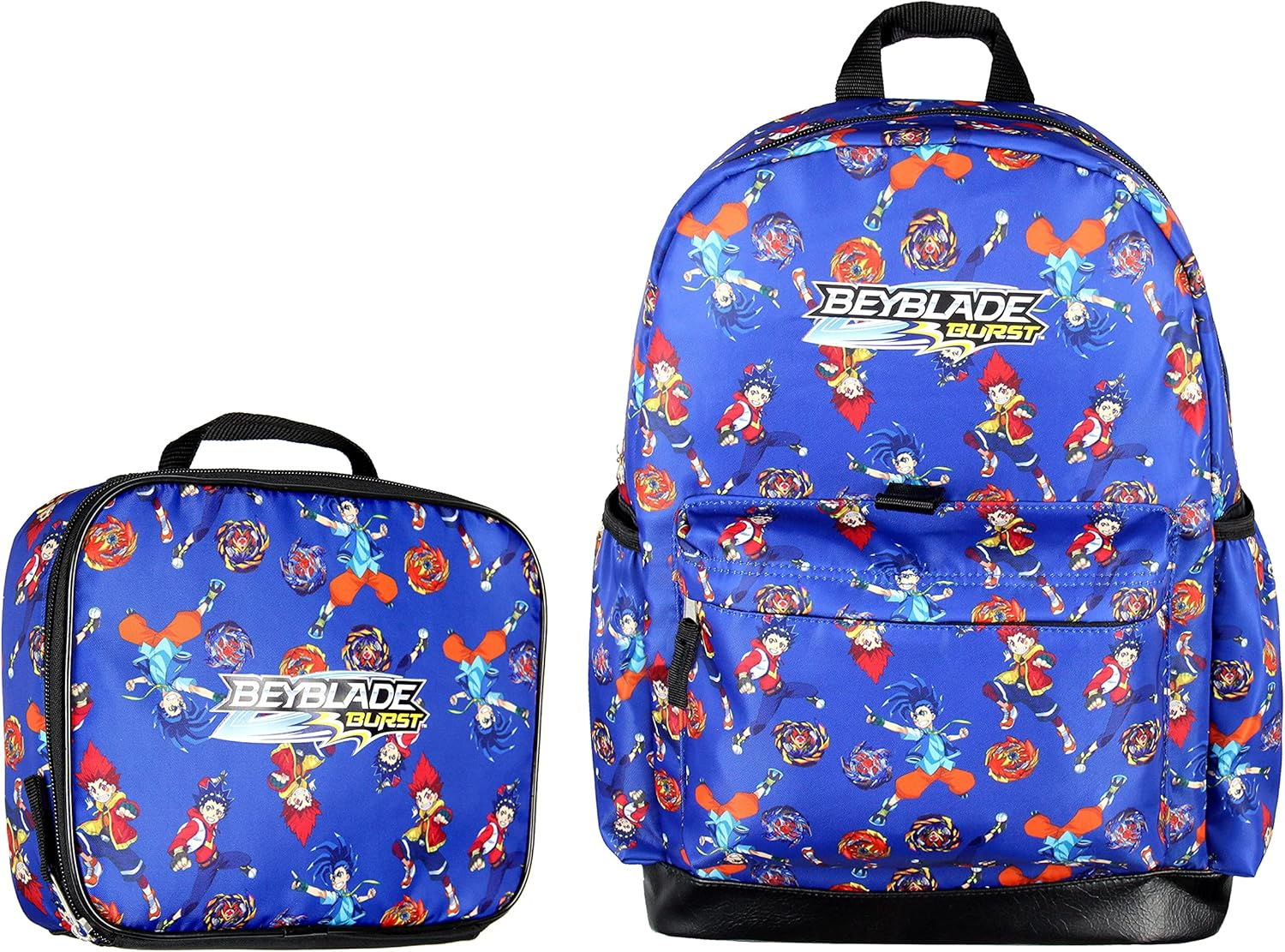 INTIMO Beyblade Burst Spinner Tops Character Allover Print Backpack with Lunch Bag Tote