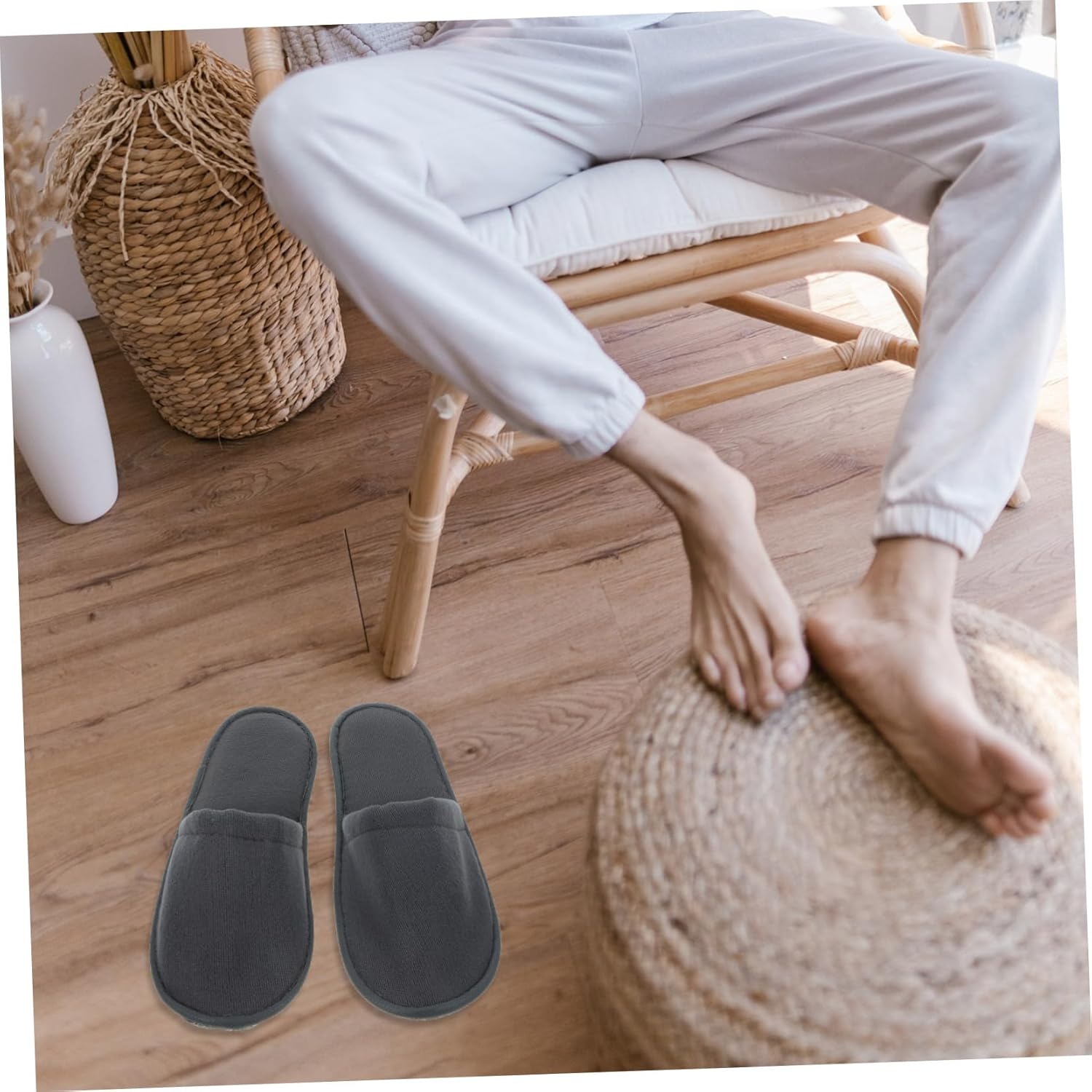 BATHVEVE 6Pairs Comfortable Slippers for Home Travel Disposable Indoor Slippers for Men Women