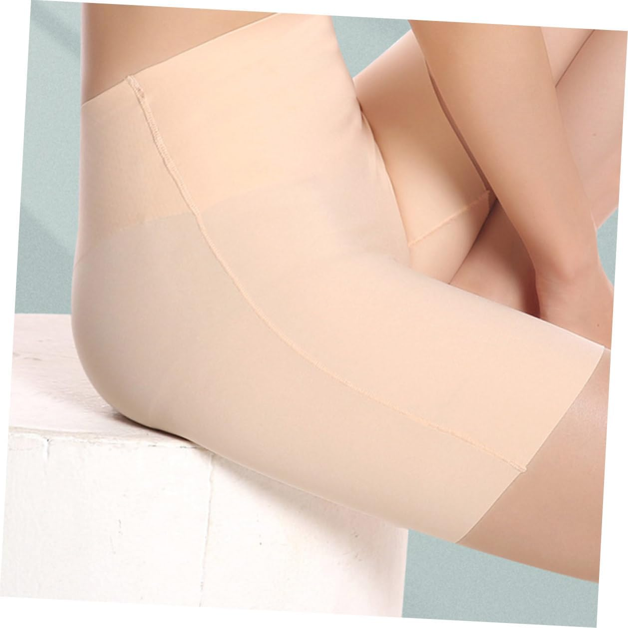 BESPORTBLE High Waist Seamless Ice Cooling Safety Pants Tummy Control and Butt Lifting, Skin Tone Underskirt Shorts for Women, Medium Rise Anti-Roll Short Leggings for Everyday Wear Khaki image number 4