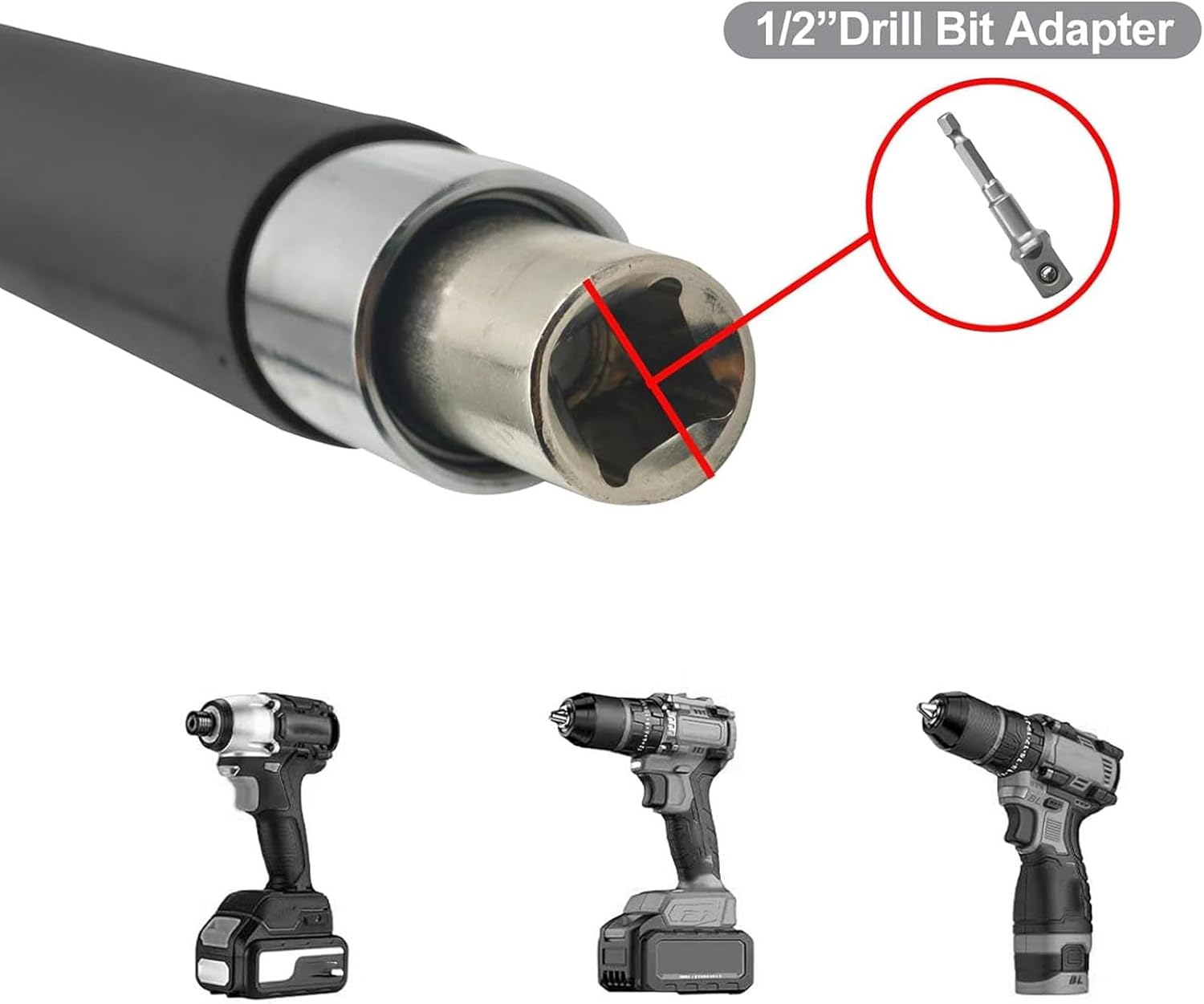 Jectse Offset Extension Wrench Set, Socket Spanner with Adapters, Ni Cr Alloy Steel and Tungsten Steel, One Key Forward and Reverse Switch, for Automotive Repair image number 5