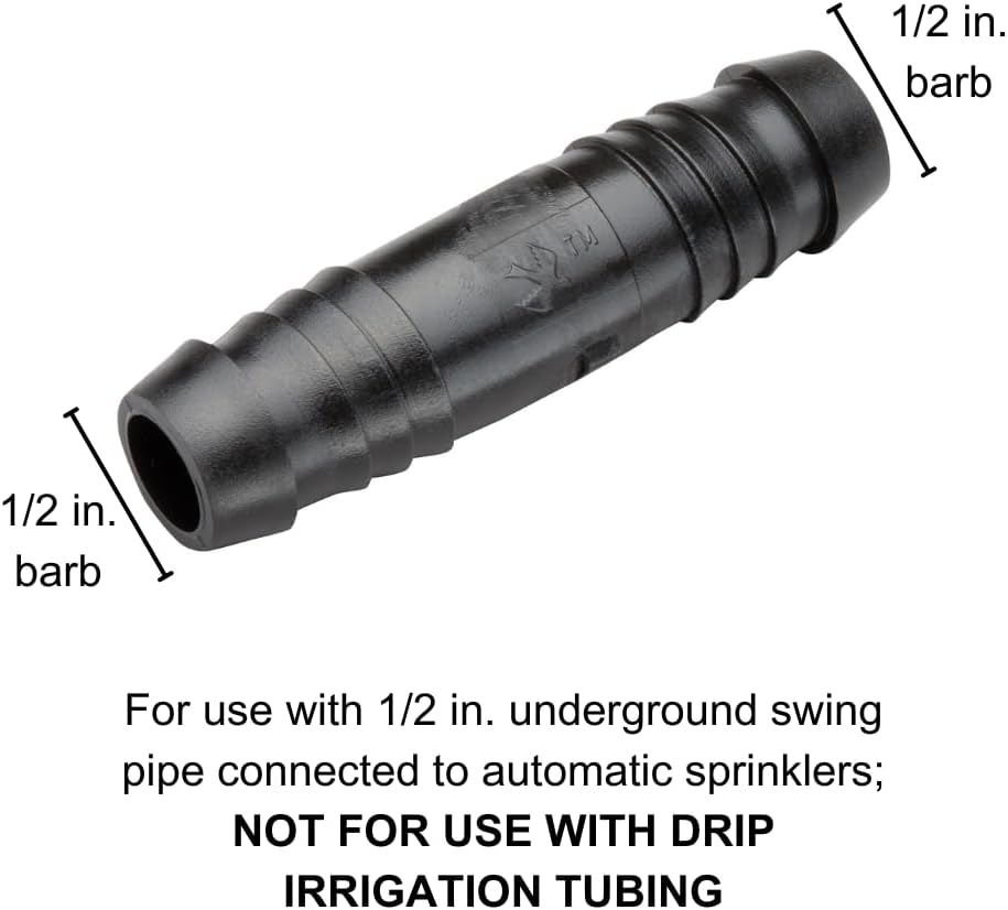 Rain Bird SWGCPLG10 EZ Pipe/Swing Pipe Barbed Coupling Fitting, 1/2" Barb X 1/2" Barb, 10-Count (Pack of 1) image number 1