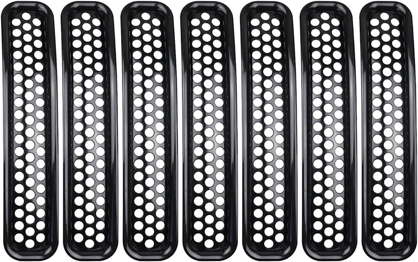 MAX COOL 7 PCS Front Mesh Grille Inserts Grill Cover Trim Suitbale for Jeep Wrangler TJ 97-06 Front Replacement Grilles image number 2