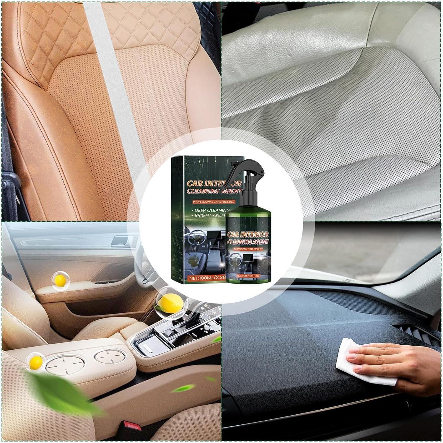 Car Detailing Interior Cleaner | Automotive Leather Care Agent - Multifunctional Car Leather Trim Shine Restorer Agent, Dust and Dirt Removal image number 6