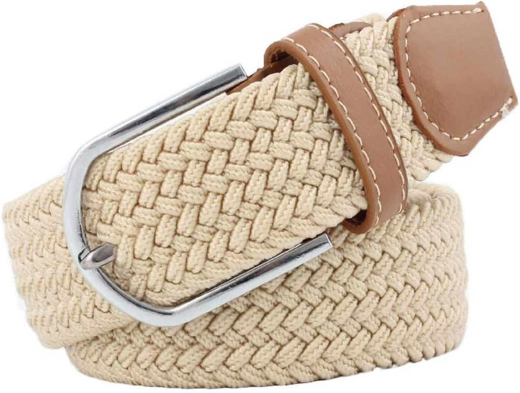 Bigood Womens Stretch Canvas Elastic Woven Braided Belts Dress Belt