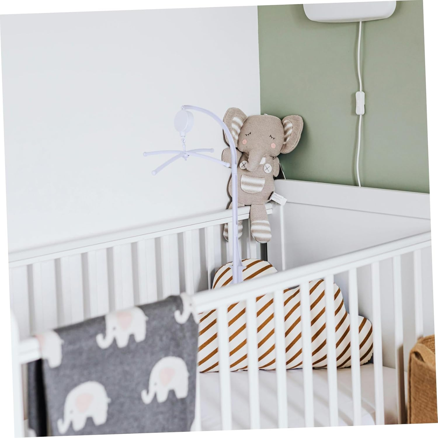 1 Set Adjustable Mobile Stand Clamp Versatile Crib Arm for Hanging Enhances Auditory Visual Stimulation for Stable Suitable for All Crib Heights image number 6