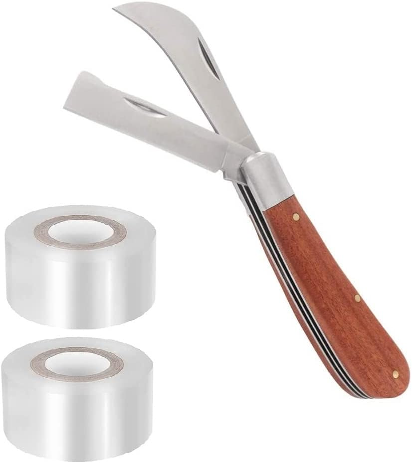 Grafting Garden Knife - Grafting Knife with 2 Grafting Tape, Stainless Steel Double Blade Grafting Knife with Grafting Tape, Flexible Grafting Kit image number 6