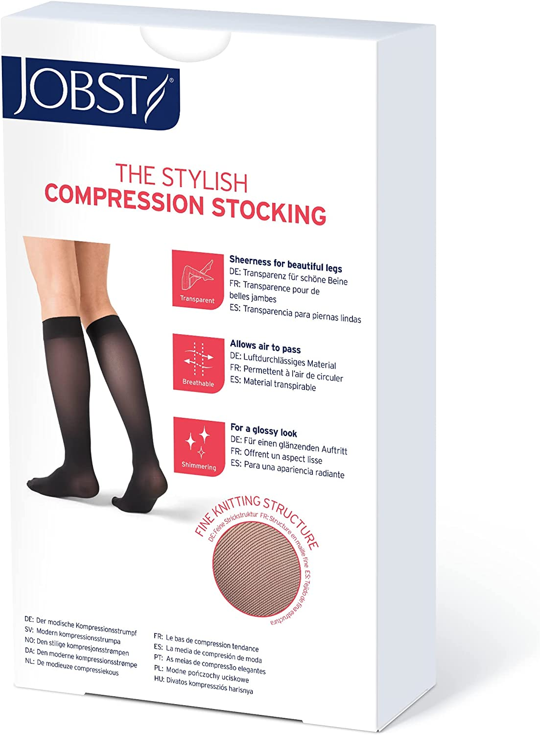 Jobst Women'S Ultrasheer Knee High 15-20 Mmhg Compression Stocking, Medium, Natural image number 4