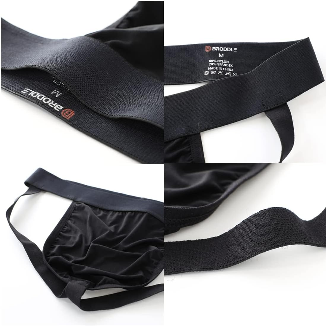 BRODDLE Men'S Jockstrap Stretchy Nylon Pouch Workout Performance Athletic Supporters for Men image number 6