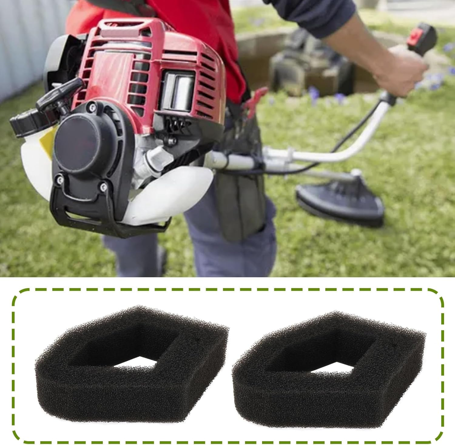 YINETTECH 1Set Mower Air Filter with Spark Plug Primer Bulb Replacement Part Compatible with 17211-Z0Z-000 17211Z0Z000 Compatible with Honda GX35 GX35NT HHT35S 35Cc 4 Stroke 1.3 HP Small Engine