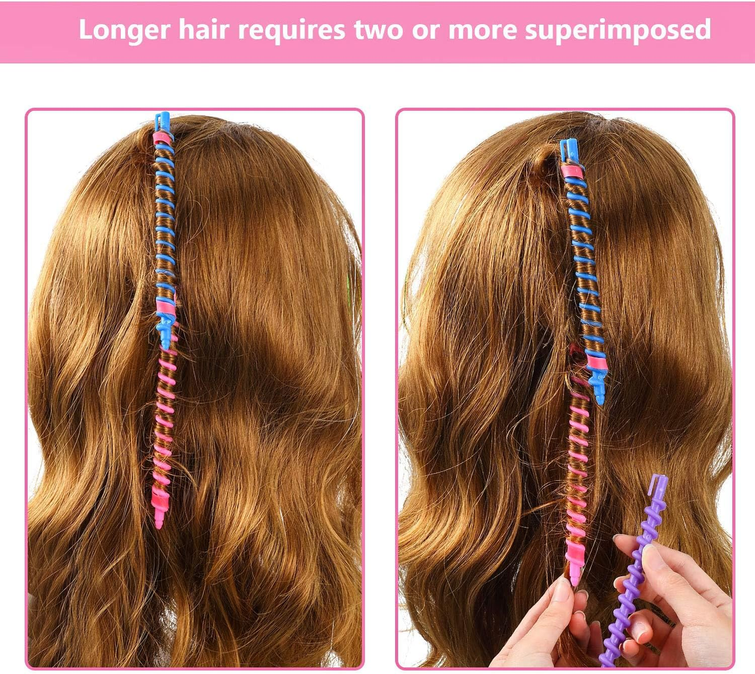 LALOCAPEYO 30 PCS Spiral Hair Perm Rods Set Self Grip Rollers Tools Curly Hair Tool Multi Functional Curler Hair Curling Rollers Spiral Perm Rods Hair Tool (S) image number 1