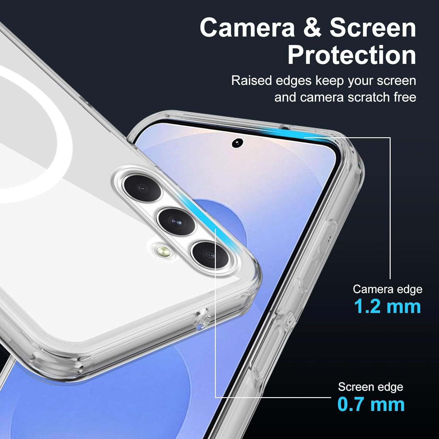 XTCASE Case for Samsung Galaxy S25 FE 5G, Magnetic, Compatible with Magsafe, Transparent Mobile Phone Case, Transparent PC Back + TPU Bumper, Crystal Clear image number 6