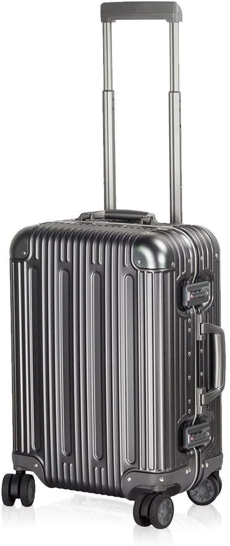 Travelking Multi-Size All Aluminum Hard Shell Luggage Case Carry on Spinner Suitcase by Travelking 20"-28", Sliver, 28"