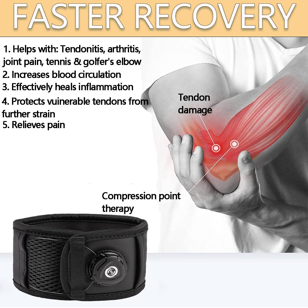 Adjustable Tennis Elbow Brace with Gel Pad and Dial &ndash; Compression Support for Tendonitis, Golfer&rsquo;S Elbow, Forearm Pain Relief &ndash; Ideal for Sports, Fitness or Daily Use image number 1