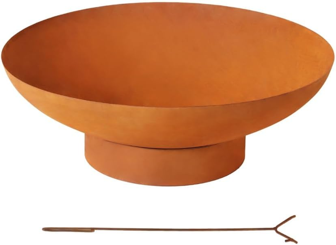 Grillz 80Cm Fire Pit Bowl Campfire Rustic Iron Outdoor Wood Burner Fireplace image number 1