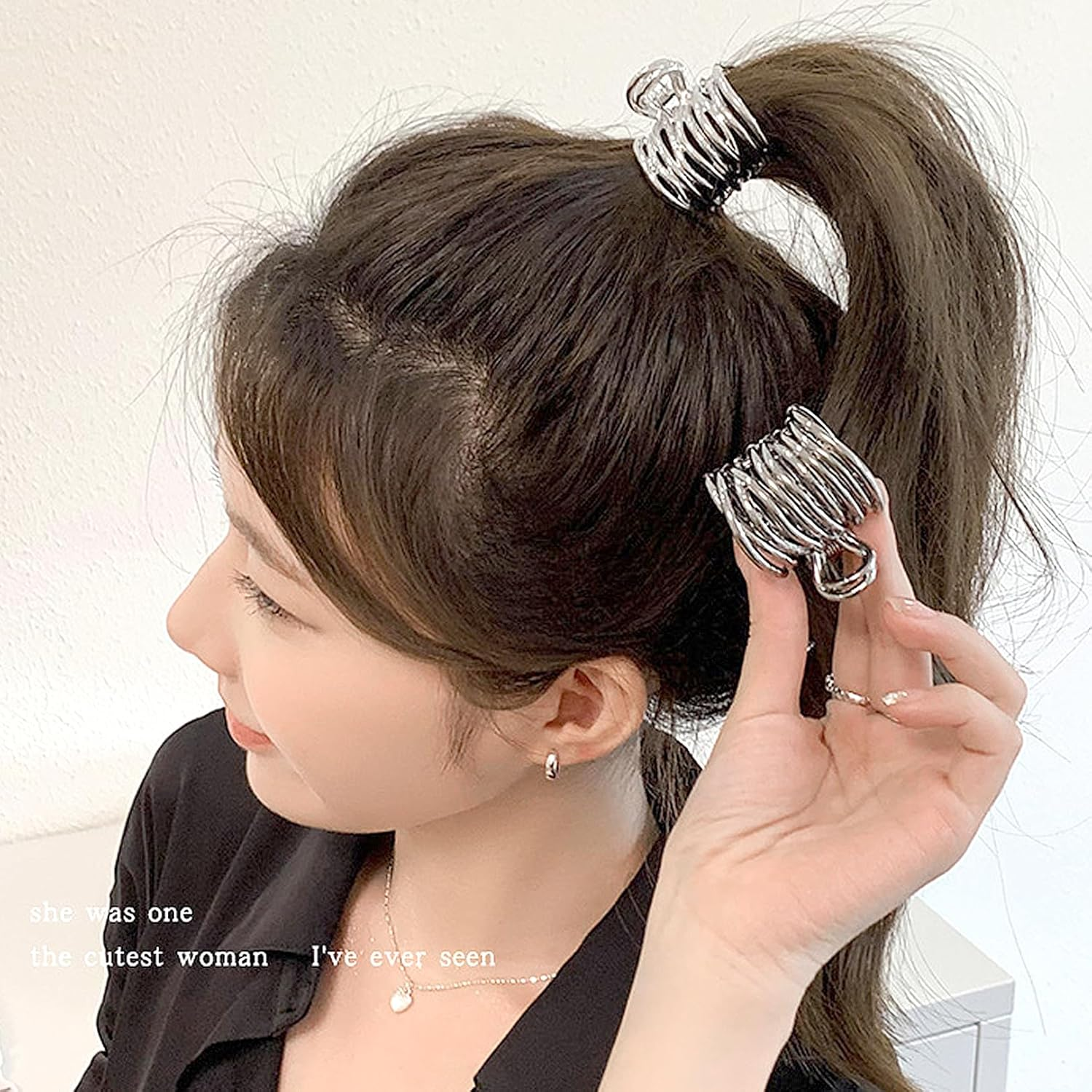 Pack of 3 Women'S Hair Accessories, Hair Ties, Hair Clips, Hair Clips, for Hair Clip, Metal, Ponytail Clip, Thick Gold Accessories, Hairpin, Hairstyle Aid, Ponytail Clips image number 3