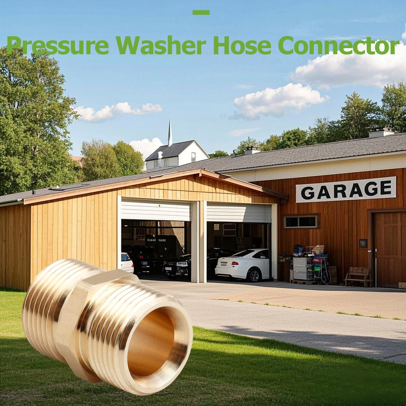 4 Pcs M22-14Mm Pressure Washer Hose Connector, Quick Connect Hose Extension Coupler, 5000 PSI Heavy Duty Brass High-Pressure Washer Hose Adapter Fitting image number 4