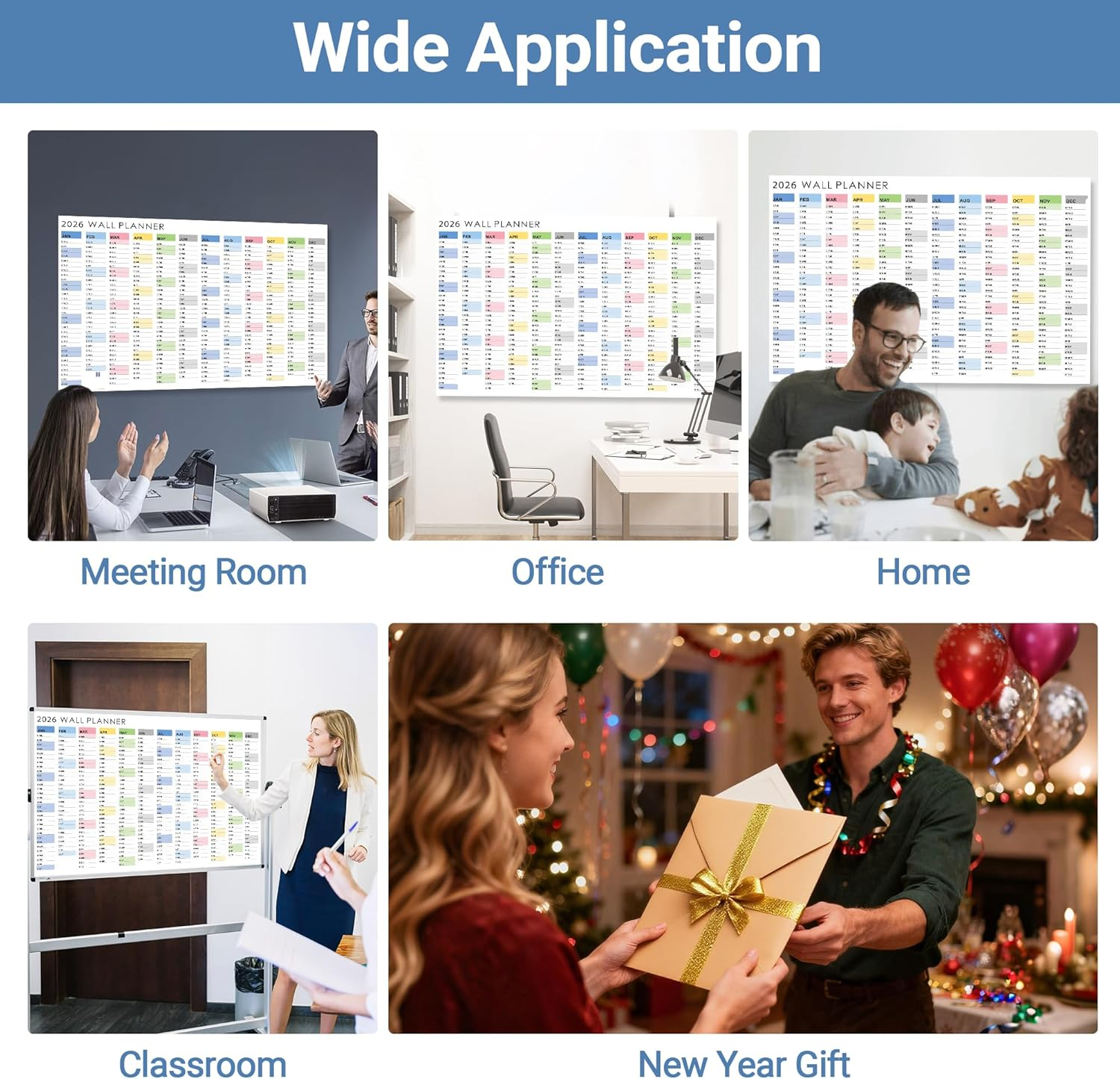 2026 Wall Planner, Large Wall Calendar Yearly Wall Planners & Colorful Stickers, Paper Blank Poster Calendar Charts, 2026 Annual Calendar, 365 Daily Plan Yearly Planner Office Home Plan Chart, Foldable(Multicolor#2) image number 5