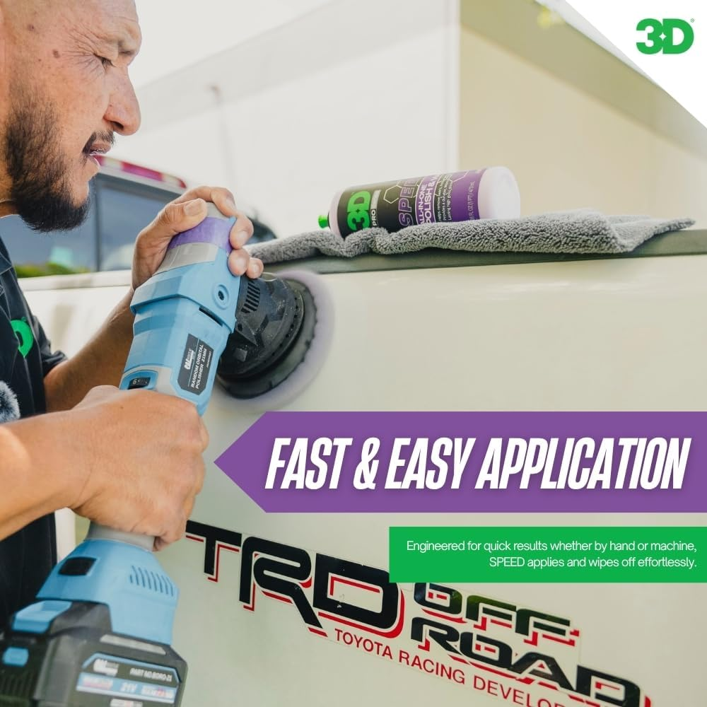 3D Speed All in One Polish/Wax - 16 Oz. | Clear Coat Car Polish and Wax in One | Paint Protection, Swirl Correction | Made in USA | All Natural | No Harmful Chemicals image number 3