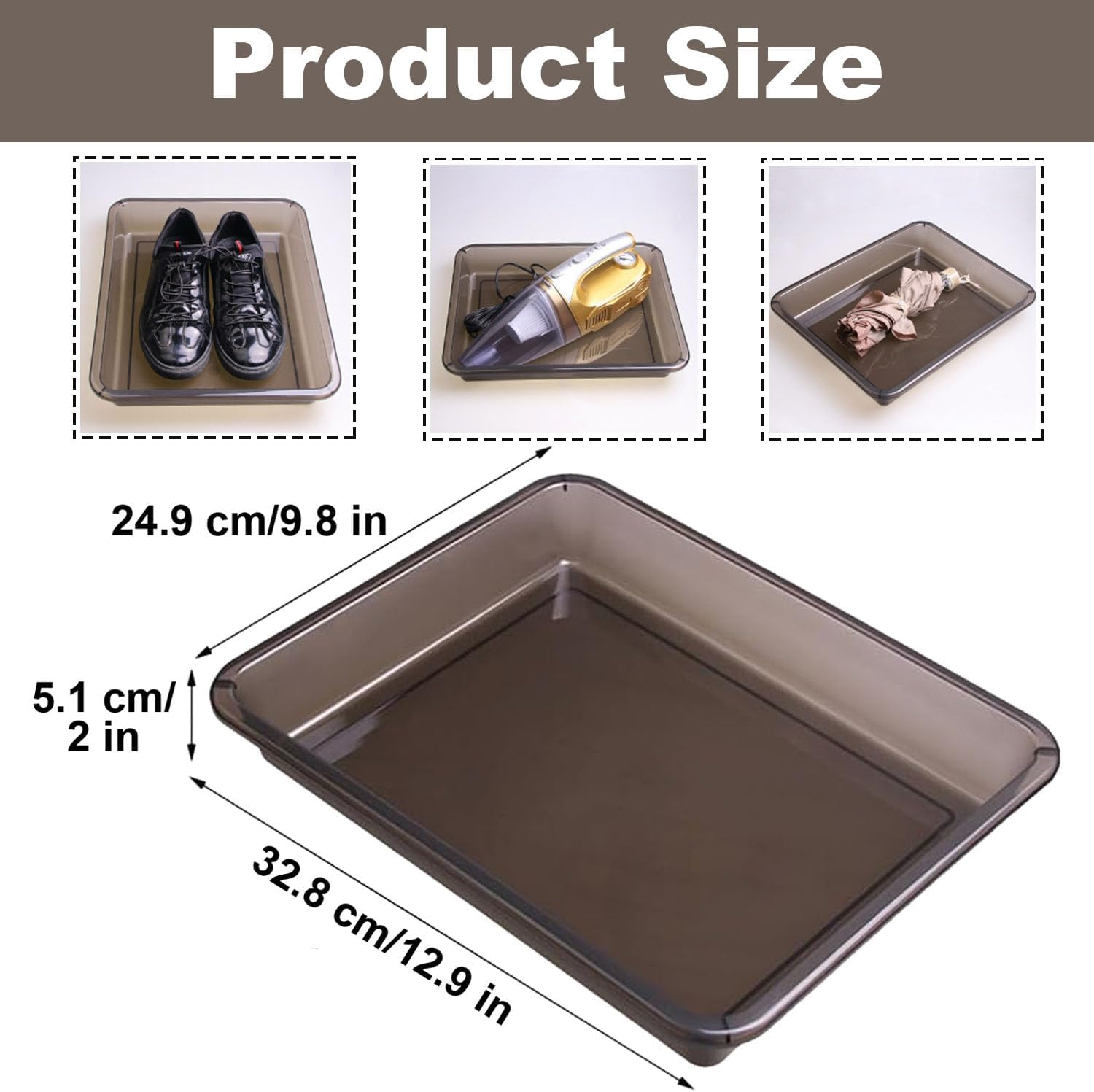 Under Seat Storage Box for Car, Car Front Underseat Storage Tray Hidden Organizer Accessories for Driver Passenger Umbrella Shoes Storage, 33X25X5CM image number 5