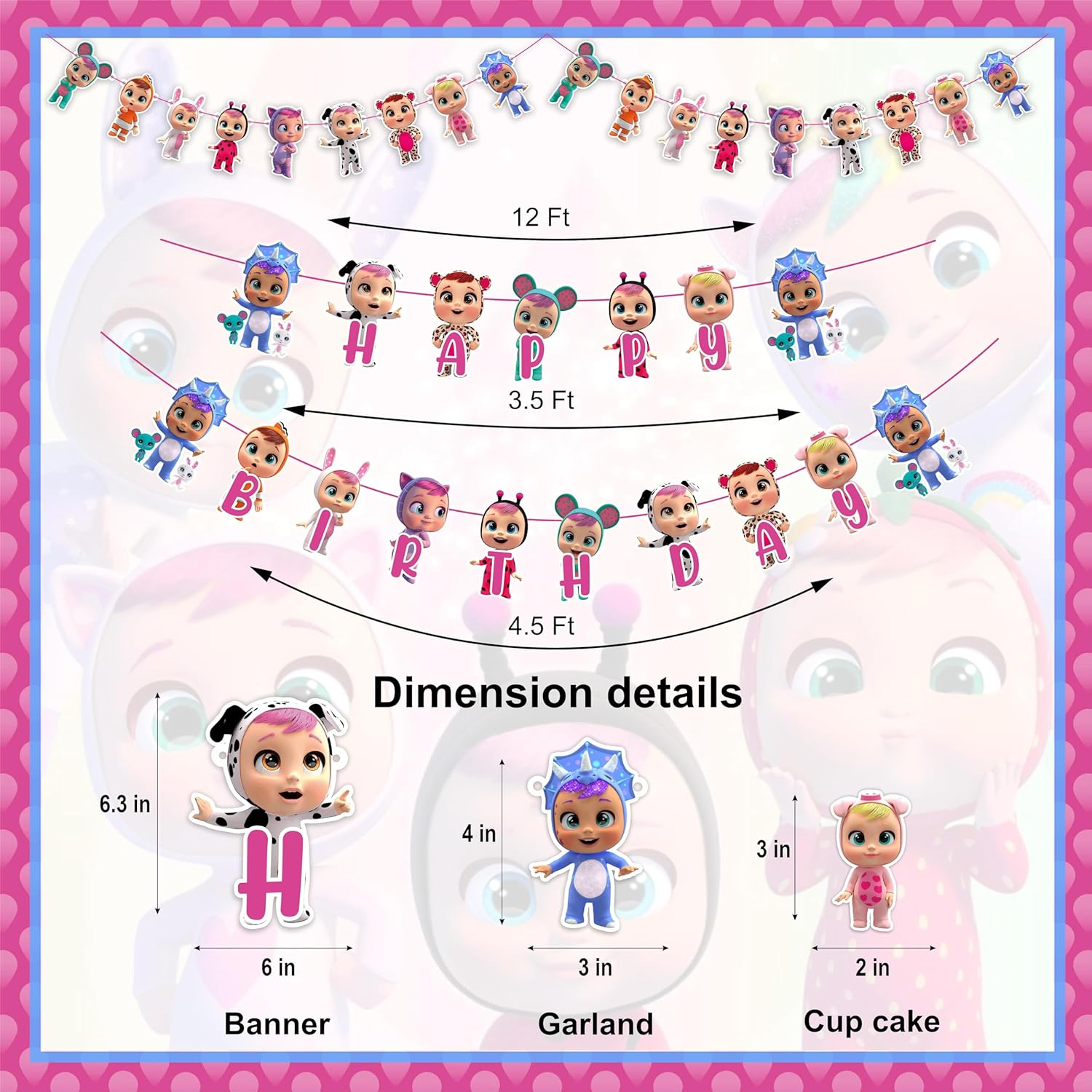 Cric Babes Theme Birthday Party Supplies &ndash; Glam Cricket Birthday D&eacute;cor for Girls &ndash; Pink & Black Sports Party Set with Banner, Cake Topper, & More image number 1