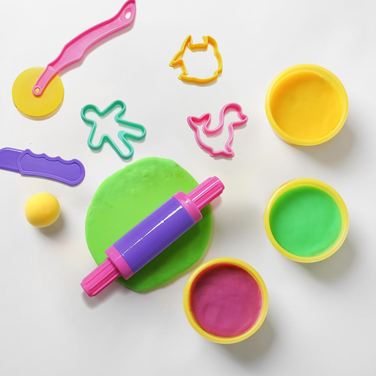 BEZANU Dough Tools Kit, 15 PCS Dough Accessories Molds with Animal Cutters for Creation Educational Toy Gift Set (Colorful) image number 4