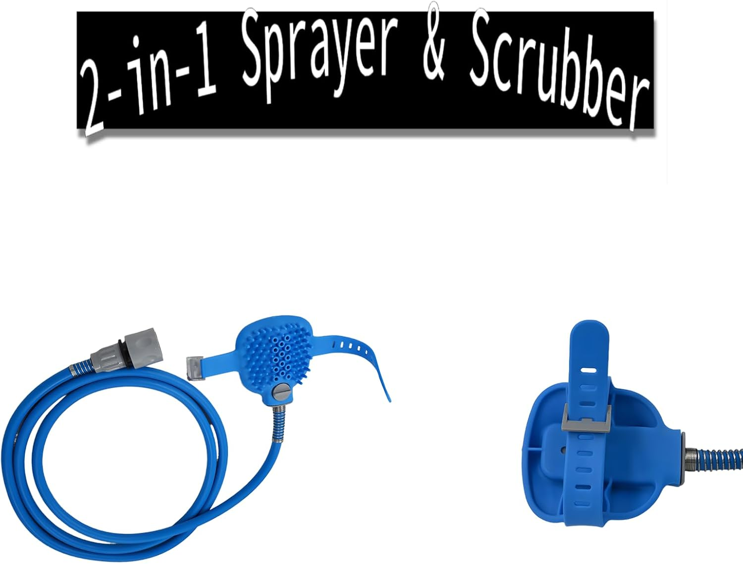 Pet Cleaning Shower Head,2 in 1 Shower Massager,Silicone Scrubber Brush, Dog Cat Bathing Tool with Sprayer, Pet Grooming Supplies, Massage & Clean Attachment for Dogs Cats Hair image number 1