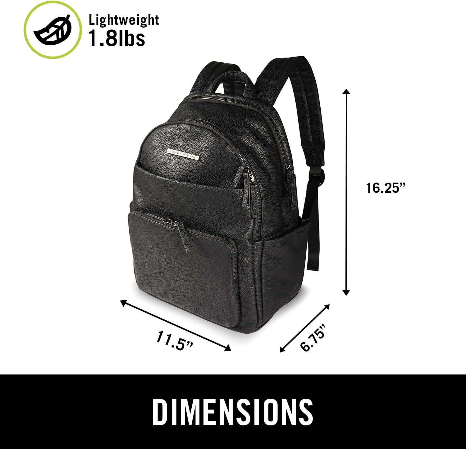 Kenneth Cole REACTION Marley Vegan Pebble Leather Backpack Tote &