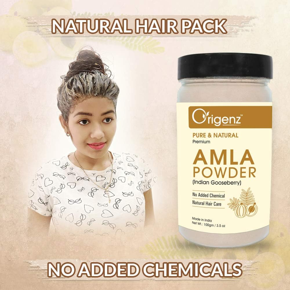 Origenz Premium Amla Powder for Healthy Hair 100Gm (Indian Gooseberry Powder) - Rich in Vitamin C (Pack of 1) image number 2