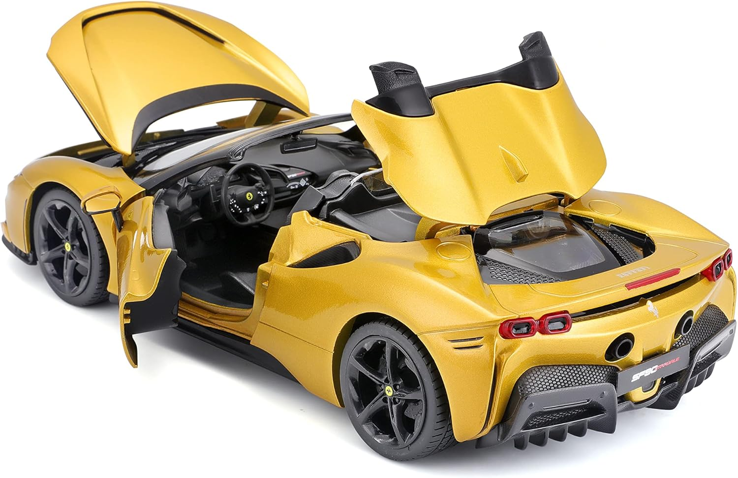 BBURAGO Burago May Chef Group 16016 1:18 Ferrari SF 90 Spider Gold Children'S Vehicle for Ages 3 Years image number 3