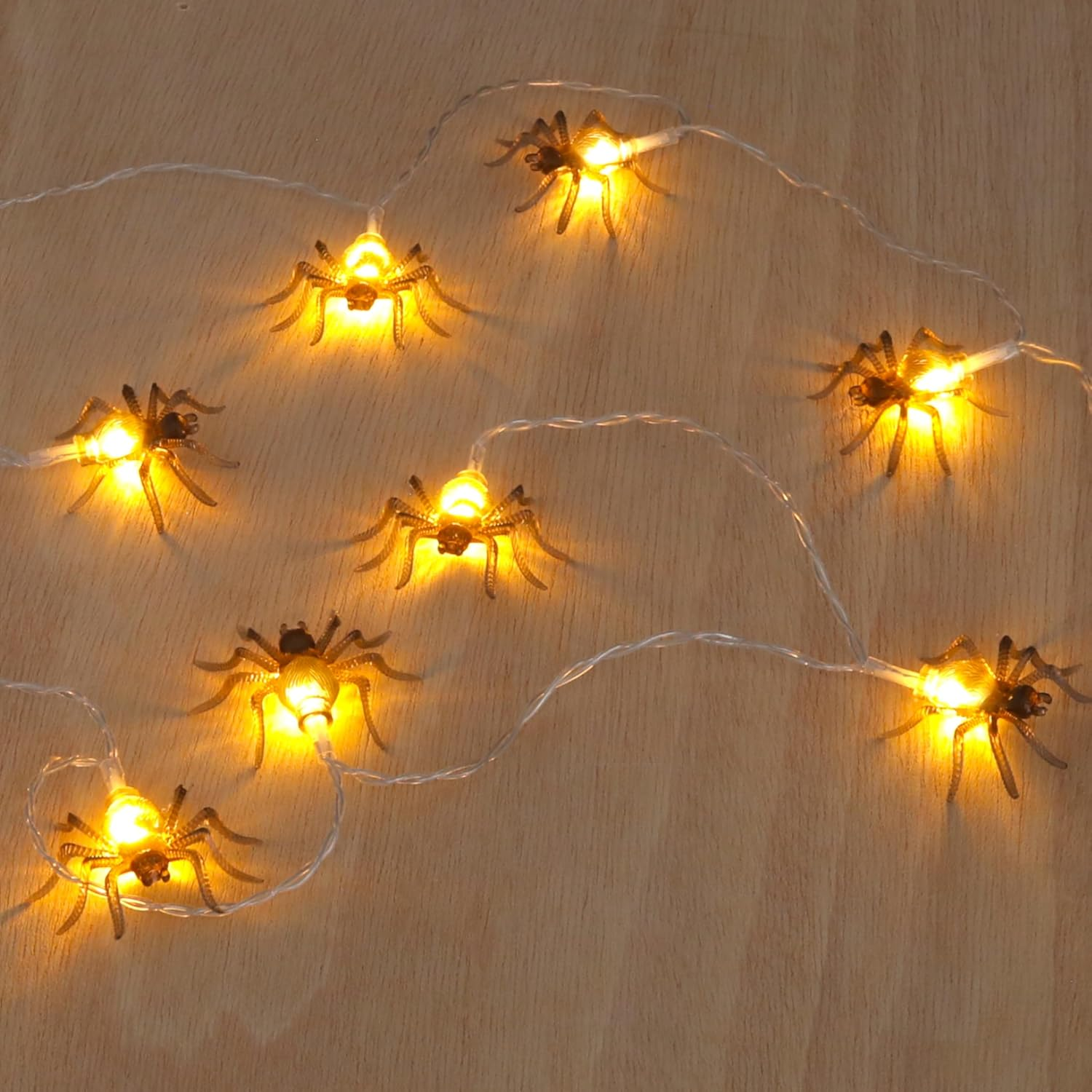 MIJOMA LED Spider Fairy Lights 165 Cm - 10 Warm White Leds - Halloween Decorative Fairy Lights Battery Operated - Party Lights with On/Off Switch for Indoor and Outdoor Use image number 5