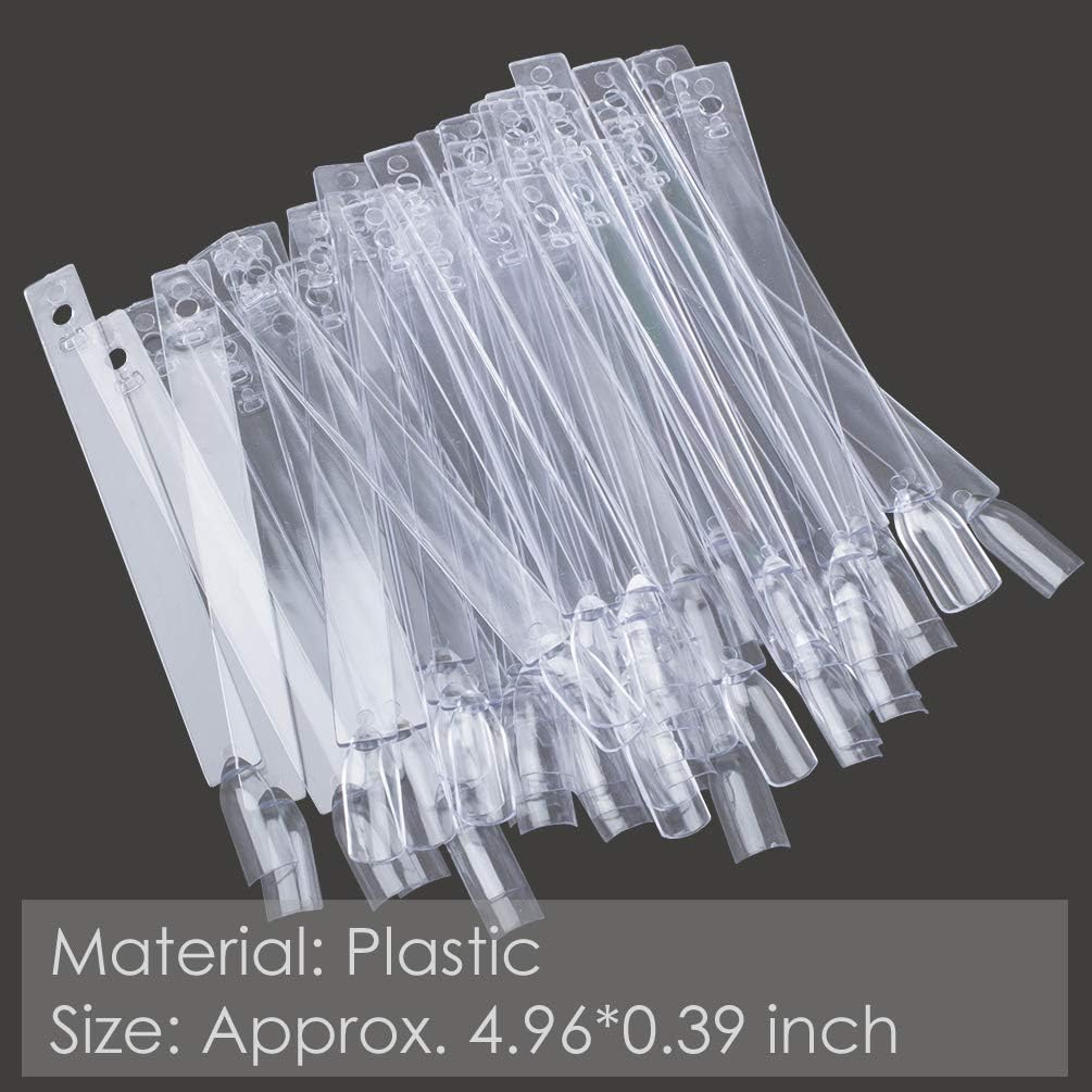 KINGMAS 150 Pcs Nail Swatch Sticks with Ring, Clear Nail Art Color Display False Nail Tips Polish Practice Sticks (1~150 Number Posted) image number 6