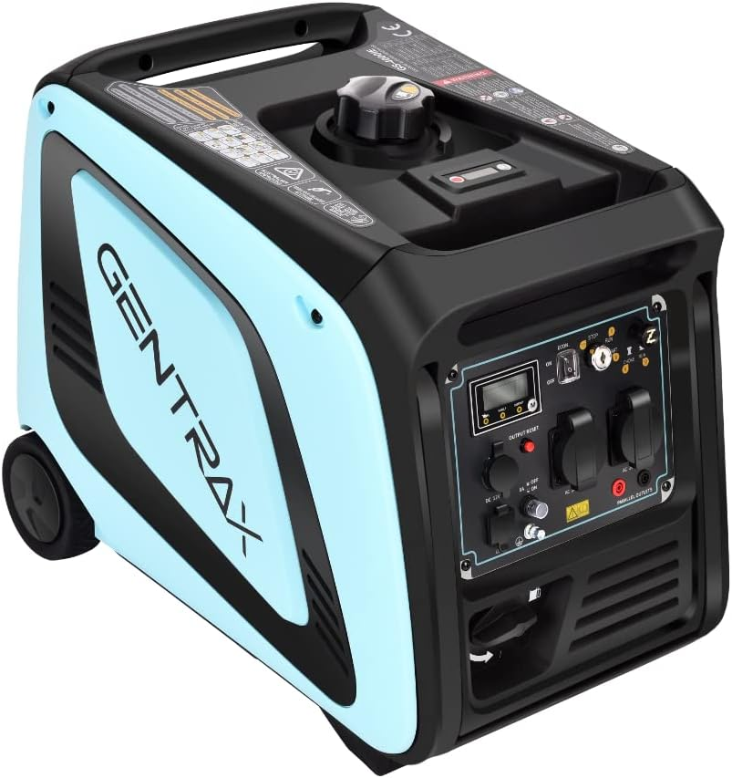 GENTRAX Inverter Generator 4.2KW Max, 3.5KW Rated, Portable Power Station for Camping, RV, and Home Backup with Quiet Operation, Wheels & Handle, Petrol Generator image number 2