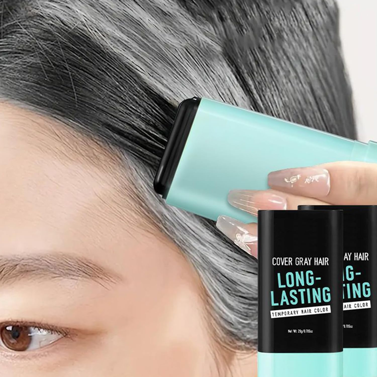 Hair Color Stick | Long-Lasting Hair Dye Stick | Natural Concealer Cover Coloring Comb for Salon Daily Use Bald Scalp Women Men Beard image number 4