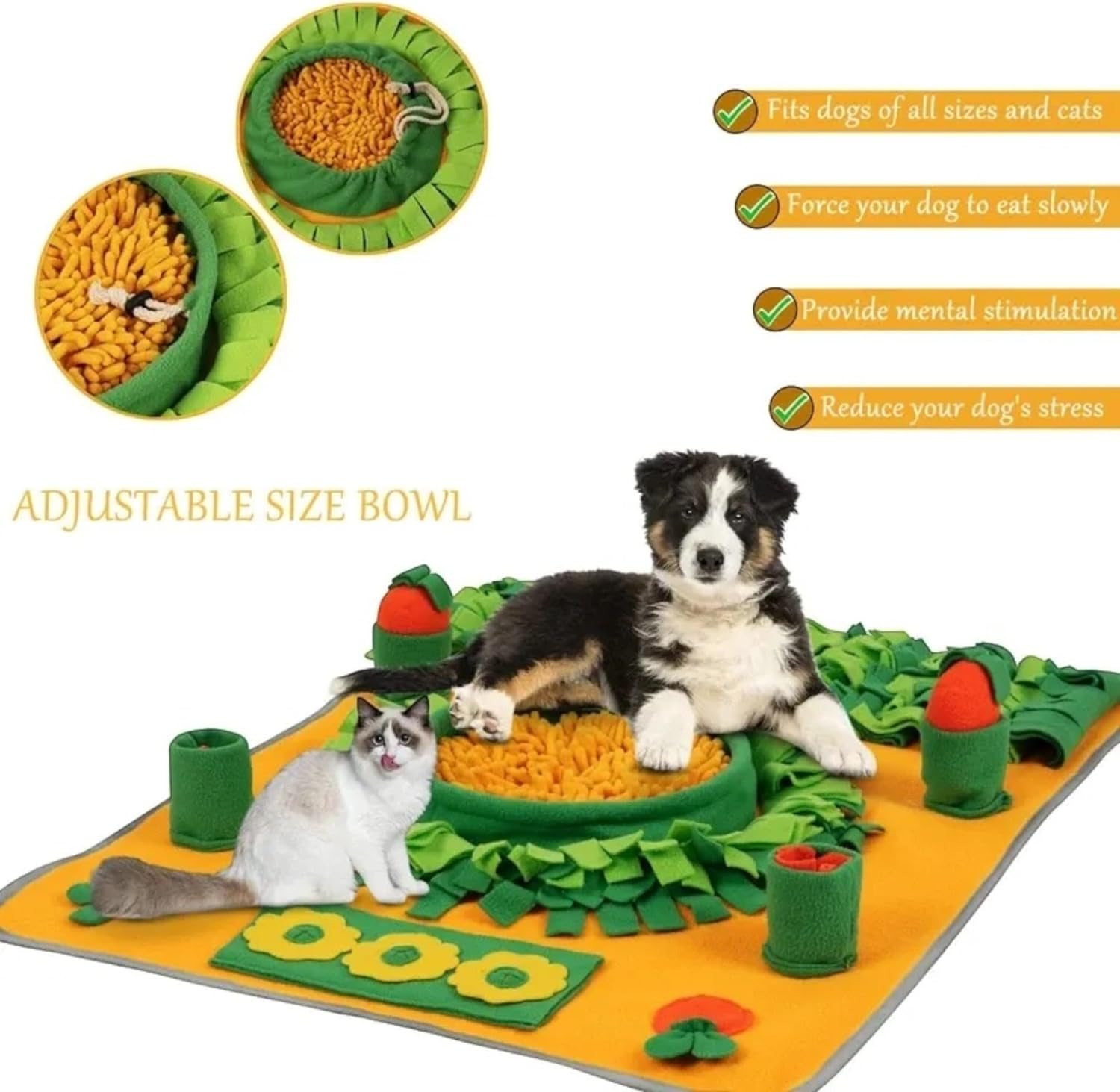 ROY Sniffing Rug for Dogs and Cats, Food Sniffing, Feeding Mat, Sniffing Mat Dog, Puppy Training Mat for Slow Feeding, Dog Game Training Mat - Intelligence Toy for Dogs image number 5