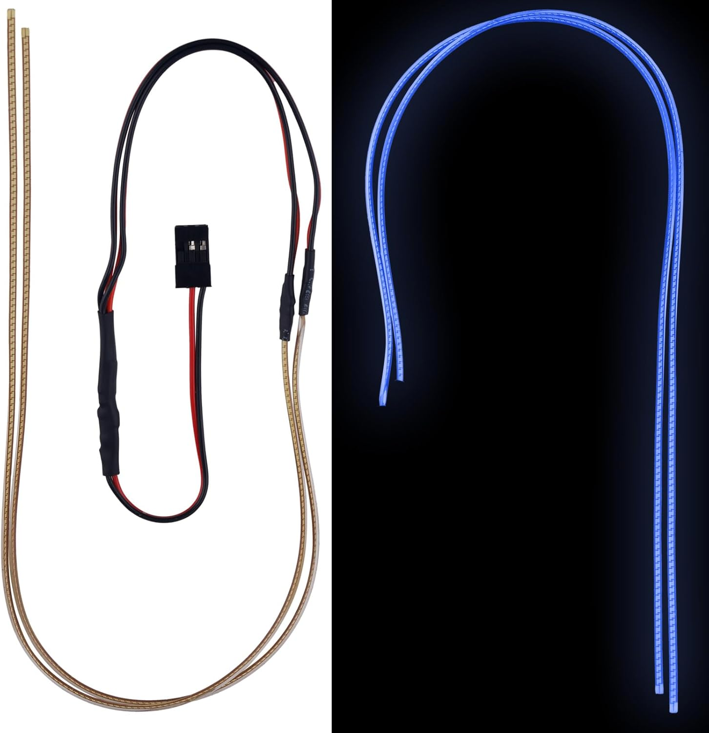 BTFO RC LED Light Strips, Flexible Cuttable Waterproof Blue RC Led Lights for TRX4M SCX24 1/24 1/18 Crawler Car Truck Upgrade Parts image number 4