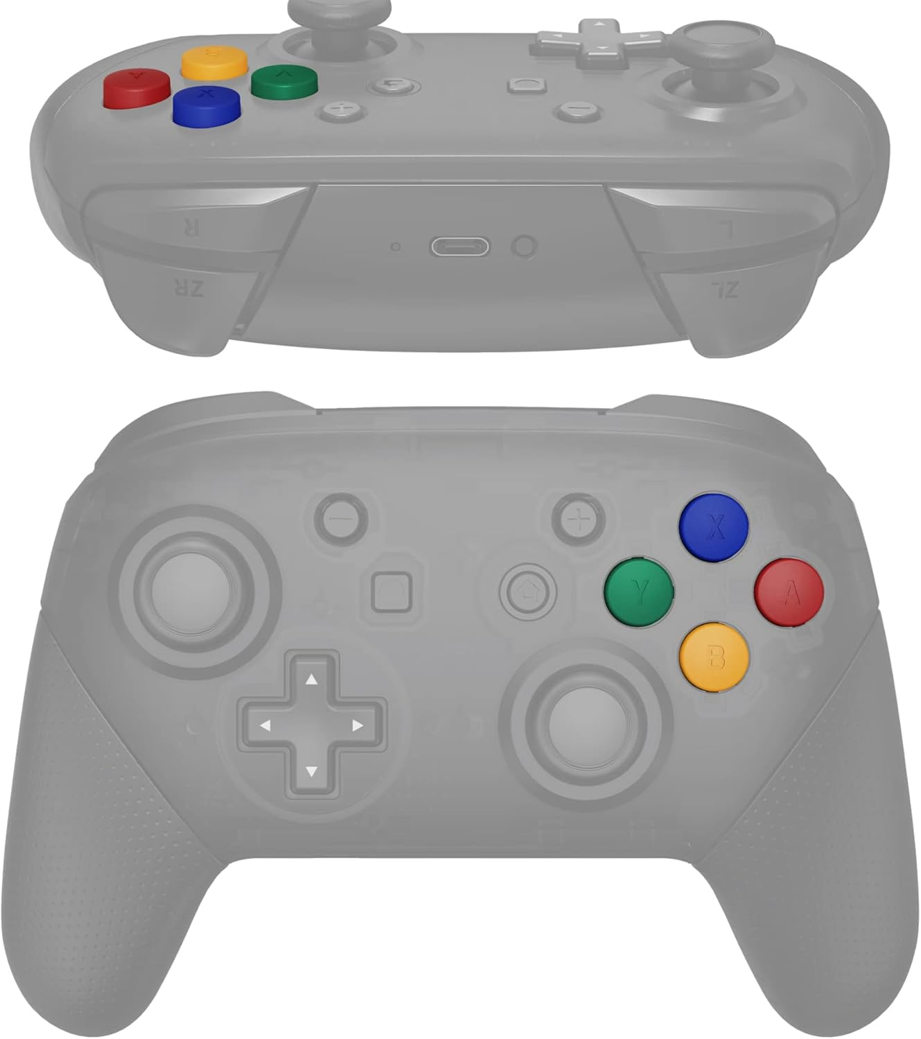 Extremerate Colorful Repair ABXY Buttons for Nintendo Switch Pro Controller, DIY Replacement ABXY Keys with Tools for Nintendo Switch Pro Controller - Controller NOT Included image number 1